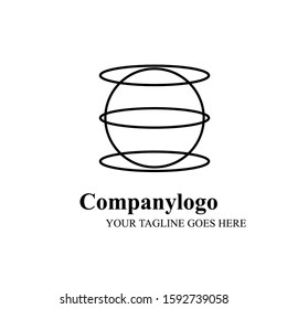 world and circle logo black and white