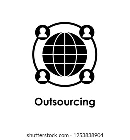 world, circle, workers, outsourcing icon. One of business icons for websites, web design, mobile app