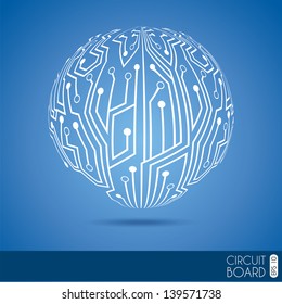 world circuit over blue background vector illustration