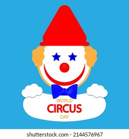 World circus day clown, vector art illustration.