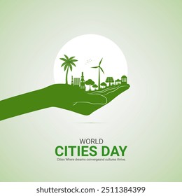 World Cities Day, Creative concept. 3D illustration.