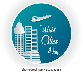 world cities day illustration vector,world cities day paper art illustration vector,cities day illustration vector