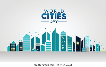 World Cities Day October 31 vector poster