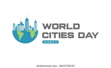 world cities day vector concept design