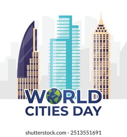 World Cities Day vector design template good for celebration usage. World Cities Day design. flat design. eps 10.