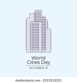 World Cities Day vector design template good for celebration usage. World Cities Day design. continuous line drawing. eps 10.