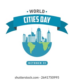 world cities day vector design concept