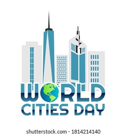 Ilustración de vectores del Día Mundial de las Ciudades