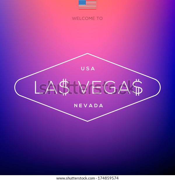 World Cities Labels Las Vegas Blurred Stock Vector (Royalty Free