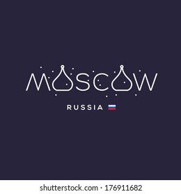 World Cities labels - Moscow. Vector illustration. 
