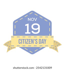 World citizen day badge vector
