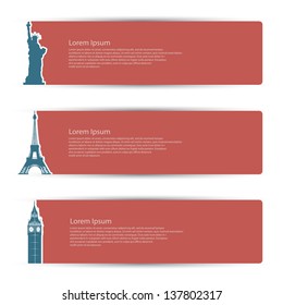 World city banners - vector illustration