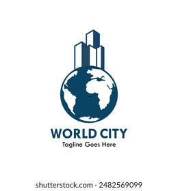 Ilustración de Plantilla de logotipo de diseño de ciudad mundial