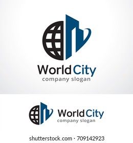 World City Logo Template Design Vector, Emblem, Design Concept, Creative Symbol, Icon