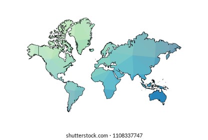 World City map-Polygonal map is made of colorful hexagons using the gradient method. On a plain background. Vector illustration eps 10.