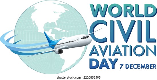 World Civil Aviation Day Banner Design illustration