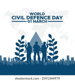 World Civil Defence Day, greeting vector illustration, World Civil Defence Day, observed on March 1st, highlights the importance of civil protection