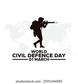 World Civil Defence Day, greeting vector illustration, World Civil Defence Day, observed on March 1st, highlights the importance of civil protection