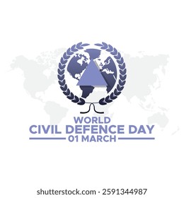 World Civil Defence Day, greeting vector illustration, World Civil Defence Day, observed on March 1st, highlights the importance of civil protection