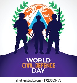 World Civil Defence Day. world defence icon background