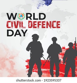 World Civil Defence Day. world defence icon background