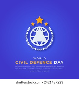 World Civil Defence Day Paper cut style Vector Design Illustration for Background, Poster, Banner, Advertising, Greeting Card