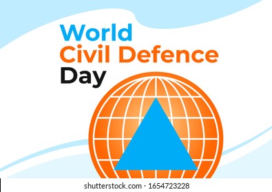 World Civil defense Day organization is celebrated on March 1. Logo of the organization with the text World Civil defense Day. Banner, poster for social media, websites.