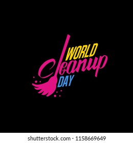 World Clean Day Cute Typography Vector Stock Vector (Royalty Free ...