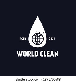 World Clean eco logo template, Global Clean logo designs concept vector