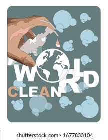world cleaning themed graphic vector work