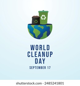 World Cleanup Day. Flat art design. Environment design. Good for celebration template usage. eps 10.