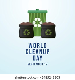 World Cleanup Day. Flat art design. Environment design. Good for celebration template usage. eps 10.