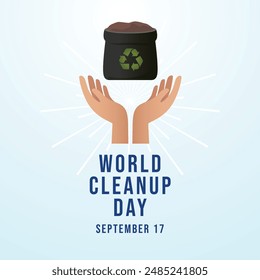 World Cleanup Day. Flat art design. Environment design. Good for celebration template usage. eps 10.