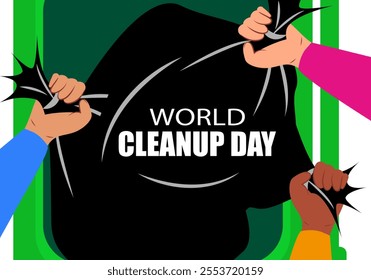 World Cleanup Day illustration. Environmental event. Cleanup day, World Earth Day. Vector illustration.