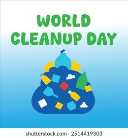world cleanup day vector  cleaning garbage