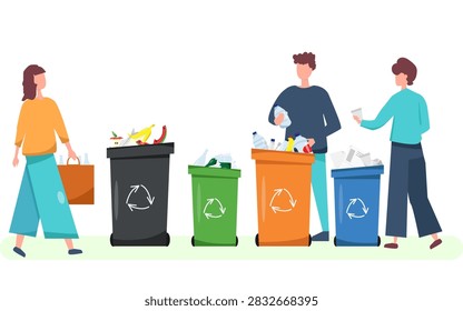 World Cleanup Day Waste Sorting and Recycling Awareness Vector Illustration