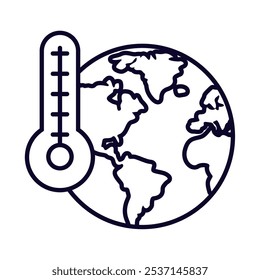 world climate change isolated linear icon