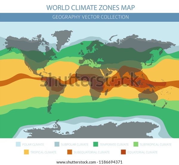 World Climate Zones Map Elements. Build Your Own Geography Info Graphic ...