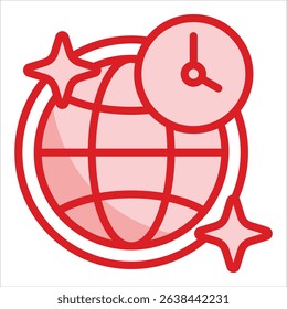 World Clock Icon Element For Design
