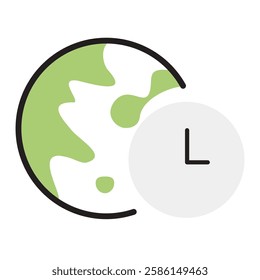 world clock icon in linear color