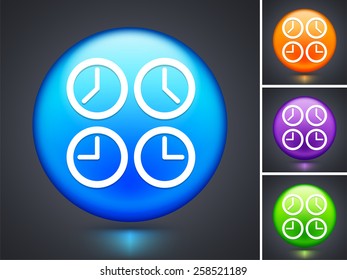 World Clock on Blue Round Button