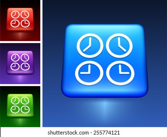 World Clock on Blue Square Button