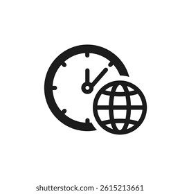 World clock outline icon vector design