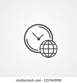 World clock vector icon sign symbol