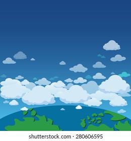 World and clouds from above