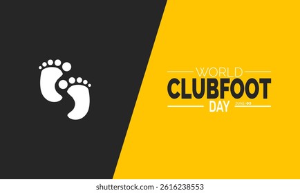  World Clubfoot Day  holiday design. Perfect for banners, posters, greeting cards, and social media. Includes colorful illustration and elegant typography for a joyful and professional look