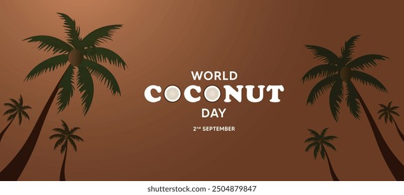 world coconut day 2nd September vector poster