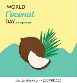 World coconut day 2nd september. coconut day.