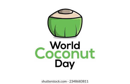 World Coconut Day, World Coconut Day celebration. flat design. flyer design, coconut sticker