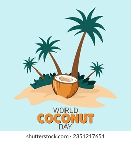world coconut day concept for coconut week .vector illustration